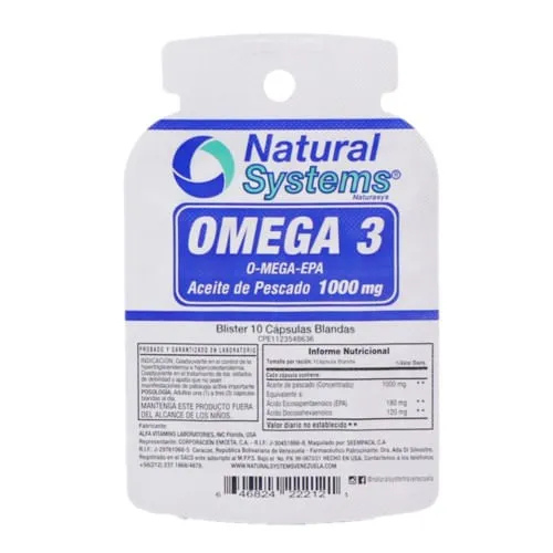 OMEGA 3 1000MG CAP BLANDAS X 10 (NATURAL SYSTEMS)